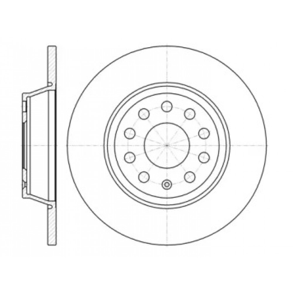 Диск тормозной SKODA SUPERB, YETI, VW GOLF V, PASSAT задн. (пр-во REMSA)