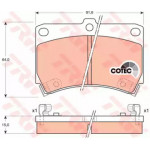 Колодка гальм. MAZDA 323 C IV (BG), 323 CV (BA), 323 F IV (BG) передн. (вир-во TRW)  Колодка гальм. MAZDA 323 C IV (BG), 323 CV (BA), 323 F IV (BG) передн. (вир-во TRW)