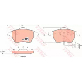 Колодка гальм. AUDI 100 (44, 44Q, C3, 4A, C4) передн. (вир-во TRW)  Колодка гальм. AUDI 100 (44, 44Q, C3, 4A, C4) передн. (вир-во TRW)