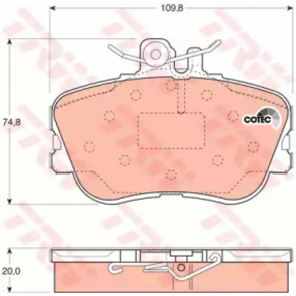 Колодка гальм. MB C-CLASS (W202) передн. (вир-во TRW)