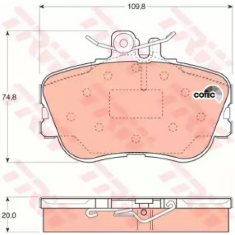 Колодка торм. диск. MB C-CLASS (W202) передн. (пр-во TRW)