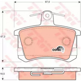Колодка торм. диск. AUDI 100 (44, 44Q, C3, 4A, C4) задн. (пр-во TRW)  Колодка торм. диск. AUDI 100 (44, 44Q, C3, 4A, C4) задн. (пр-во TRW)