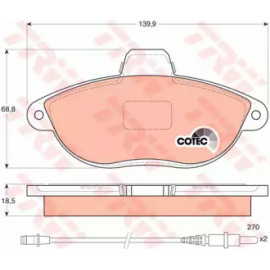 Колодка торм. диск. FIAT SCUDO, PEUGEOT 806 передн. (пр-во TRW)