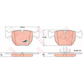 Колодка гальм. BMW 5 (E39), 5 Touring (E39), 7 (E38), X5 передн. (вир-во TRW)
