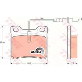 Колодка гальм. MB Vito задн. (вир-во TRW)
