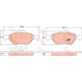 Колодка торм. диск. FORD FIESTA, FUSION, MAZDA 2 передн. (пр-во TRW)
