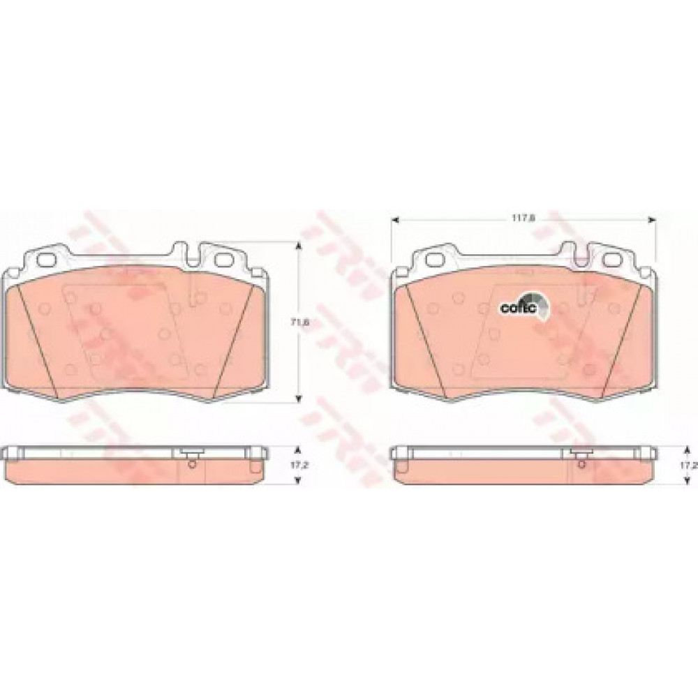 Колодка торм. диск. MB M-CLASS (W163), S-CLASS (W220) передн. (пр-во TRW)