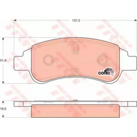 Колодка торм. диск. CITROEN C4, PEUGEOT PARTNER передн. (пр-во TRW)  Колодка торм. диск. CITROEN C4, PEUGEOT PARTNER передн. (пр-во TRW)