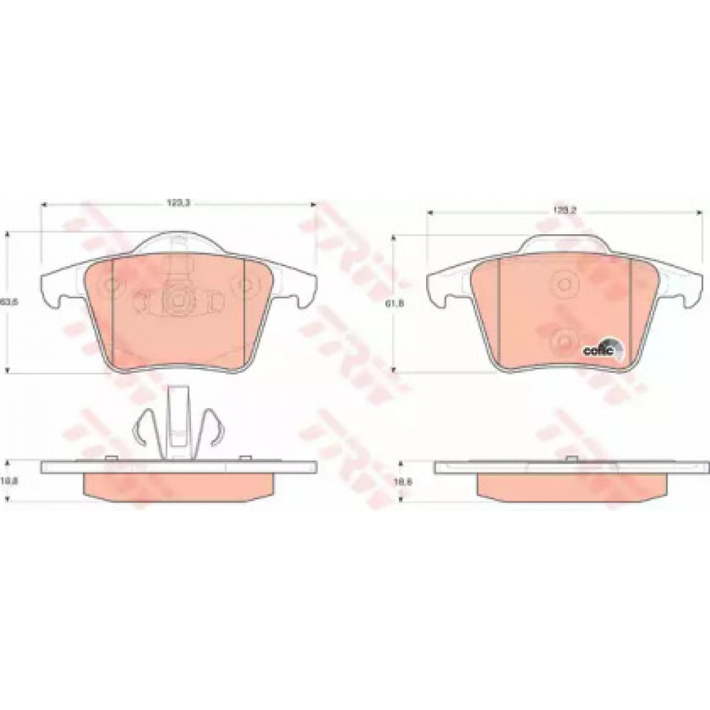 Колодка торм. диск. VOLVO XC90 2.5-4.4 02- задн. (пр-во TRW)