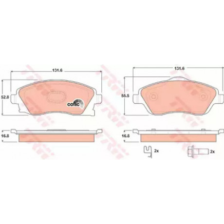 Колодка торм. диск. OPEL CORSA C (F08, F68) передн. (пр-во TRW)