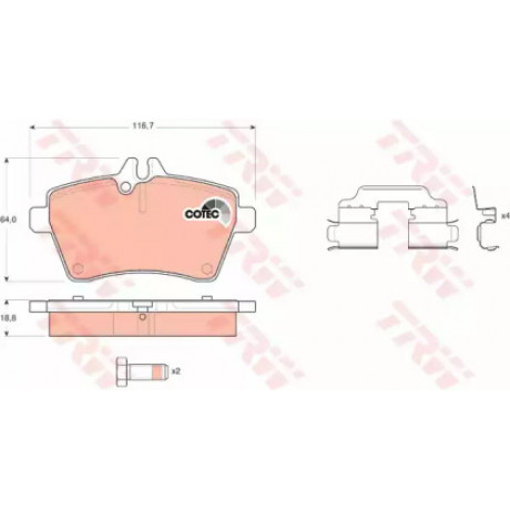 Колодка торм. диск. MERCEDES A-CLASS (W169) передн. (пр-во TRW)