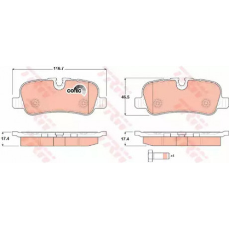 Колодка торм. диск. LAND ROVER задн. (пр-во TRW)