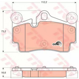 Колодка гальм. AUDI Q7, PORSCHE Cayenne, VW Touareg задн. (вир-во TRW)  Колодка гальм. AUDI Q7, PORSCHE Cayenne, VW Touareg задн. (вир-во TRW)