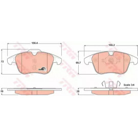Колодка гальм. FORD Mondeo, передн. (вир-во TRW)  Колодка гальм. FORD Mondeo, передн. (вир-во TRW)