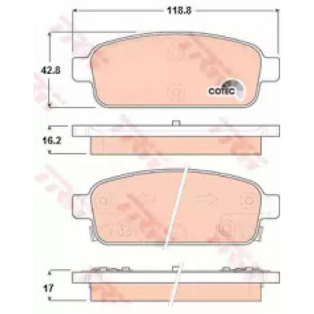 Колодка торм. диск. CHEVROLET CRUZE, ORLANDO передн./задн. (пр-во TRW)