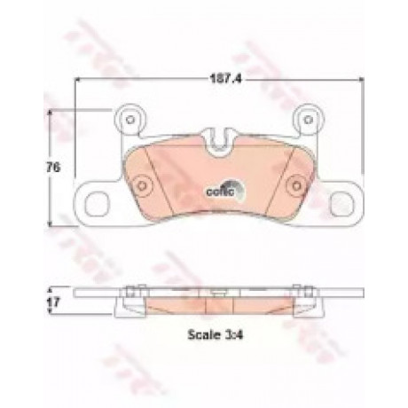 Колодка торм. диск. VW TOUAREG задн. (пр-во TRW)