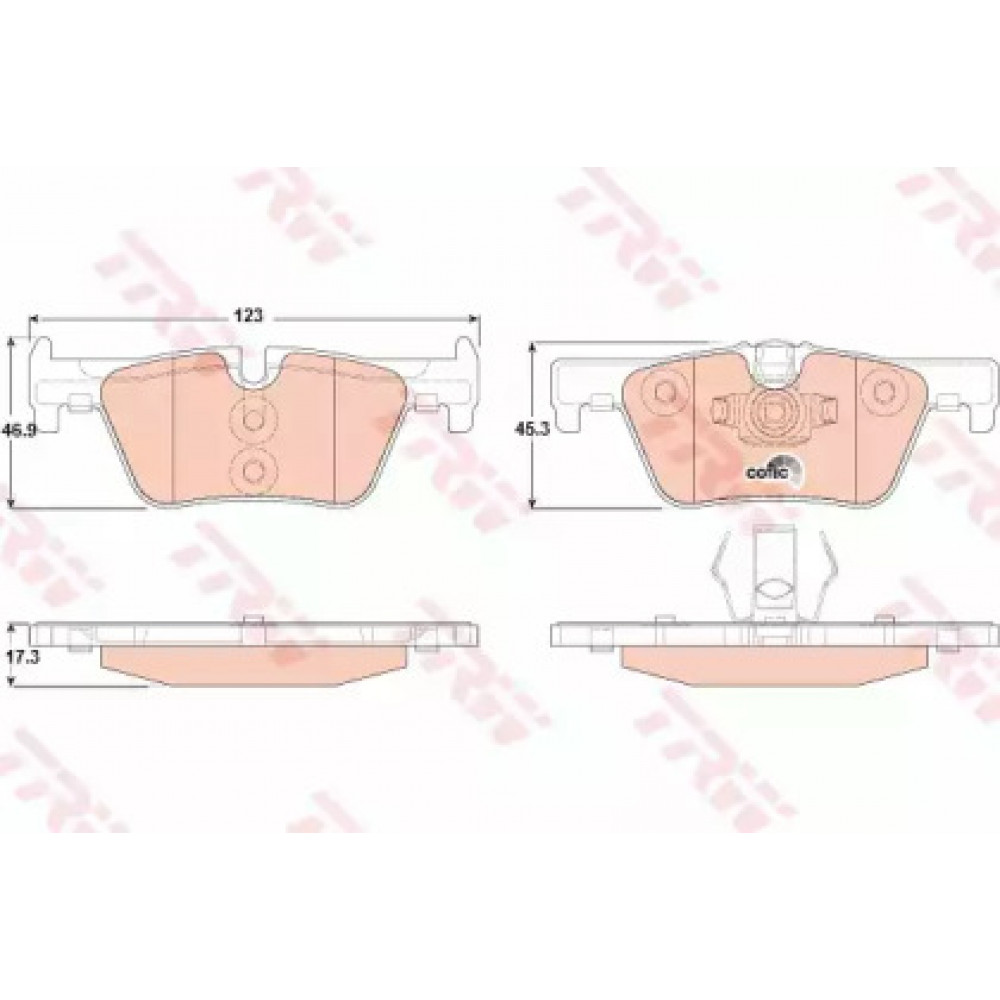 Колодка торм. диск. BMW 1(F20) 116D-125I 2010-,3(F30) 316-328 2011- задн. (пр-во TRW)