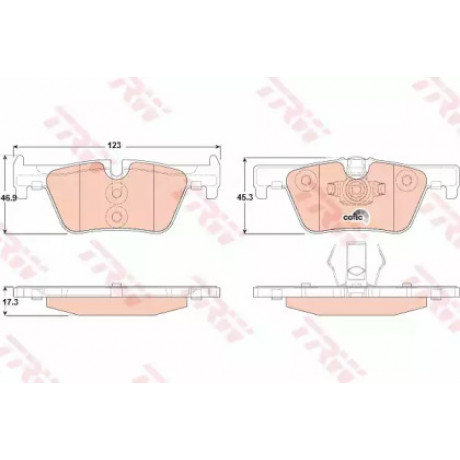 Колодка торм. диск. BMW 1(F20) 116D-125I 2010-,3(F30) 316-328 2011- задн. (пр-во TRW)