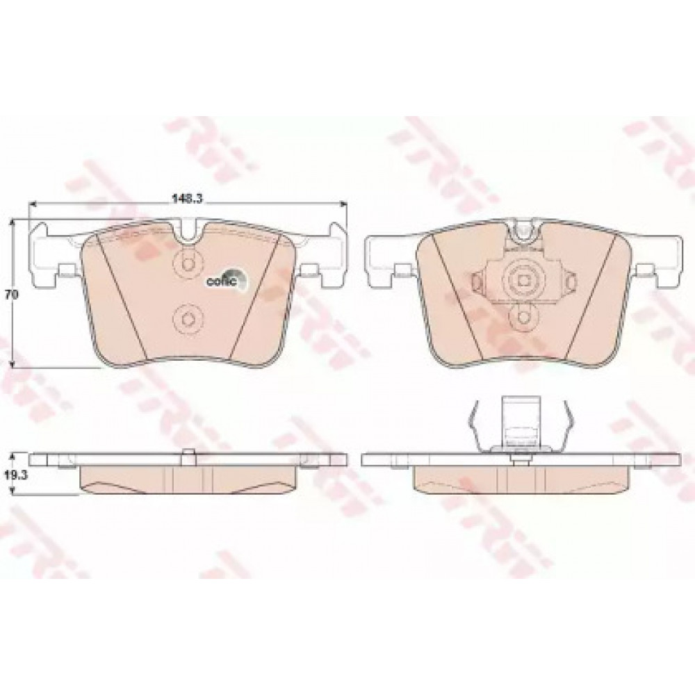 Колодка торм. диск. BMW X3 20 DX, 20IX, BIS 10/11-,X3 35IX (F25) 2011- передн. (пр-во TRW)