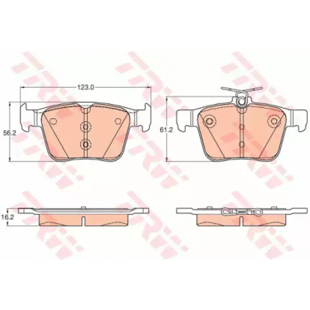 Колодка торм. VW GOLF VII 2.0 2013-,AUDI A3 2012- задн. (вир-во TRW)