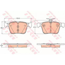 Колодка торм. VW GOLF VII 2.0 2013-,AUDI A3 2012- задн. (вир-во TRW)