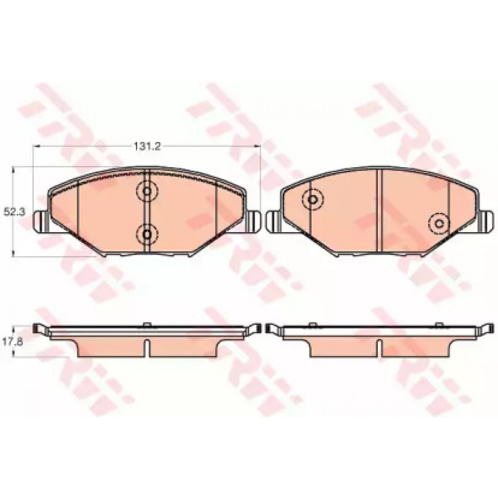 Колодки гальм. диск. SKODA FABIA 1.2-1.6 2007-2014, VW POLO 1.6 2010- передні (вир-во TRW)