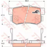 Колодка гальм. HONDA Accord, Civic задн. (вир-во TRW)  Колодка гальм. HONDA Accord, Civic задн. (вир-во TRW)