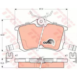Колодка гальм. HONDA Accord задн. (вир-во TRW)  Колодка гальм. HONDA Accord задн. (вир-во TRW)