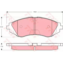 Колодка гальм. DAEWOO Lanos 1.6 16V, Nubira, передн. (вир-во TRW)