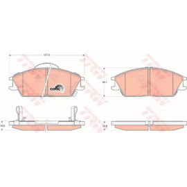 Колодка гальм. HYUNDAI Accent, Gets передн. (вир-во TRW)  Колодка гальм. HYUNDAI Accent, Gets передн. (вир-во TRW)