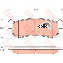 Колодка гальм. CHEVROLET Aveo, Lacetti, DAEWOO Nubira хетчбек, задн. (вир-во TRW)