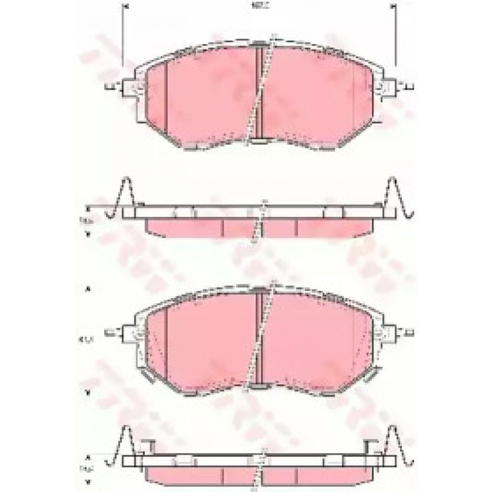 Колодка торм. диск. SUBARU LEGACY IV передн. (пр-во TRW)