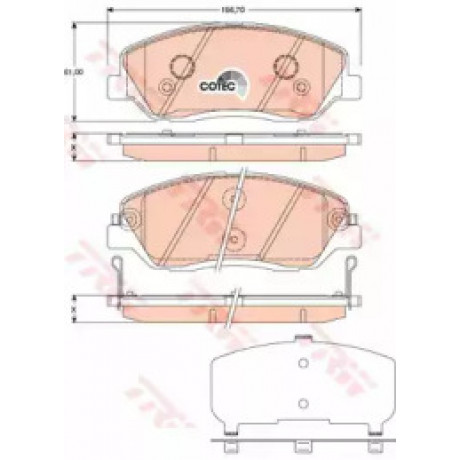 Колодка торм. диск. HYUNDAI SANTA FE, передн. (пр-во TRW)