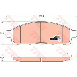 Колодка гальм. Mitsubishi L200 передн. (вир-во TRW)