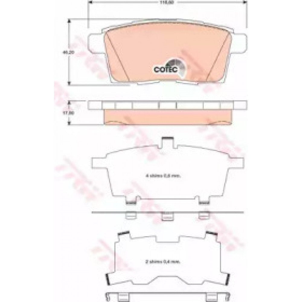 Колодка торм. диск. MAZDA CX-7 задн. (пр-во TRW)