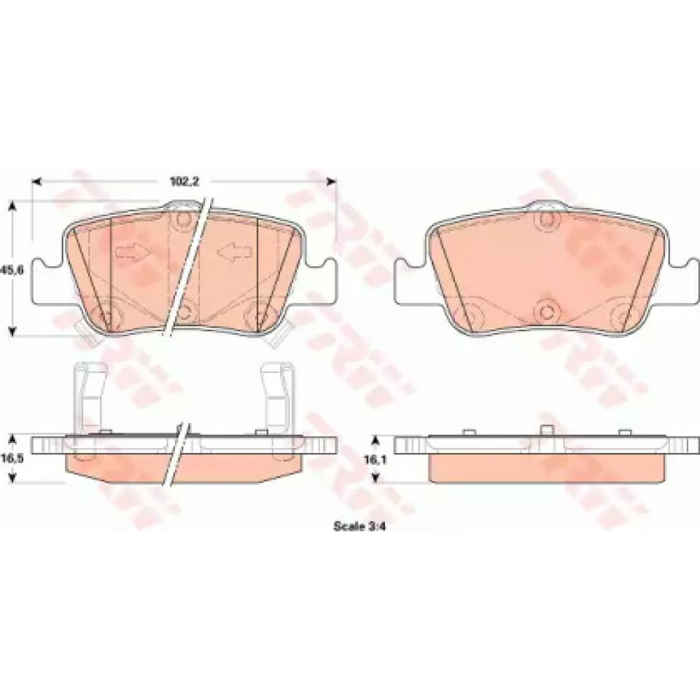 Колодка гальм. TOYOTA Auris, Corolla задн. (вир-во TRW)