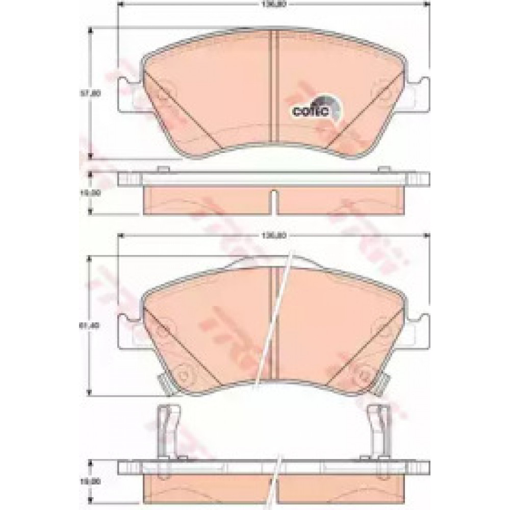 Колодка торм. диск. TOYOTA AURIS передн. (пр-во TRW)