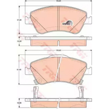 Колодка торм. диск. TOYOTA AURIS передн. (пр-во TRW)