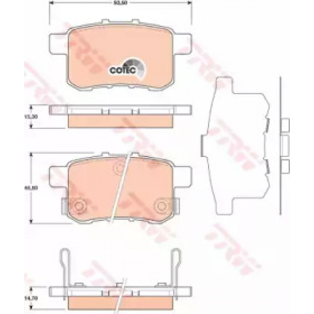 Колодка торм. диск. HONDA ACCORD задн. (пр-во TRW)