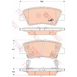 Колодка гальм. HYUNDAI Accent IV, Sonata V задн. (вир-во TRW)