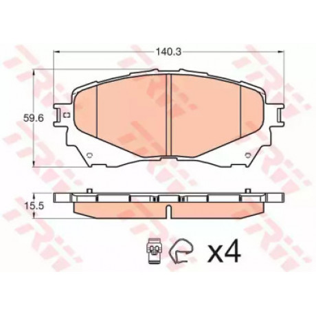 Колодка торм. диск. MAZDA 6 2.0 2.2D 2.5 2013- передн. (пр-во TRW)