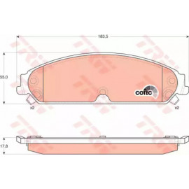 Колодка торм. диск. CHRYSLER передн. (пр-во TRW)  Колодка торм. диск. CHRYSLER передн. (пр-во TRW)