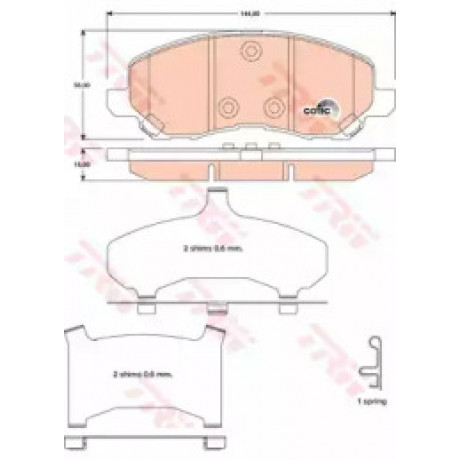 Колодка торм. диск. MITSUBISHI OUTLANDER передн. (пр-во TRW)