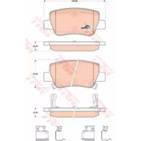 Колодка торм. диск. TOYOTA AVENSIS/AVENSIS SW 1.6,1.8,2.0,2.0D-4D,2.2D-4D 09- задн. (пр-во TRW)