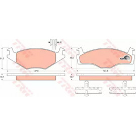 Колодка гальм. SEAT Cordoba (6K2/C2), Ibiza II (6K1), VW Caddy I передн. (вир-во TRW)  Колодка гальм. SEAT Cordoba (6K2/C2), Ibiza II (6K1), VW Caddy I передн. (вир-во TRW)