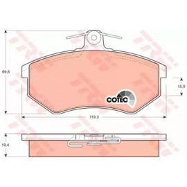 Колодка гальм. AUDI A4, VW передн. (вир-во TRW)