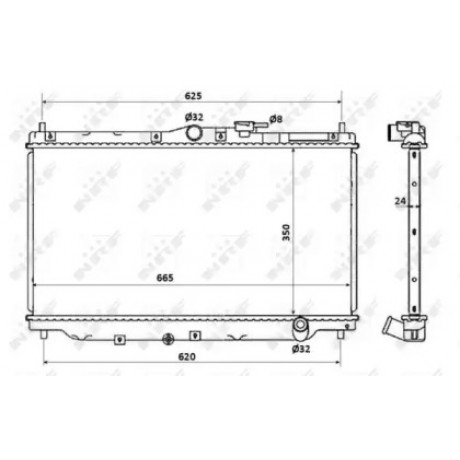 Радиатор охлаждения двигателя HONDA ACCORD IV/ V  (пр-во NRF)