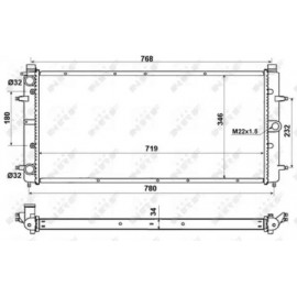 Радиатор охлаждения двигателя VW Transporter 90- (пр-во NRF)