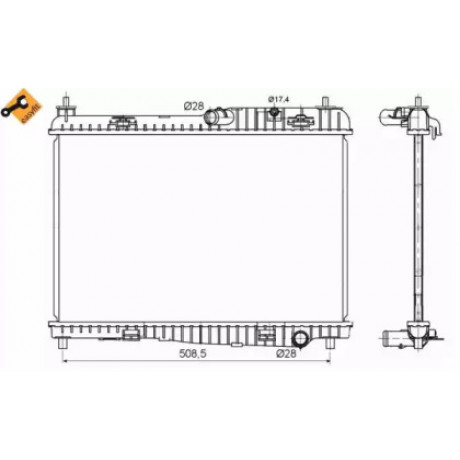 Радіатор охолодження двигуна (вир-во Nissens)