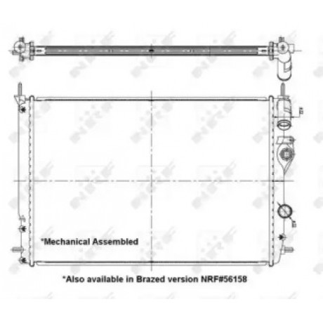 Радиатор охлаждения двигателя RENAULT Megane 95- (пр-во NRF)